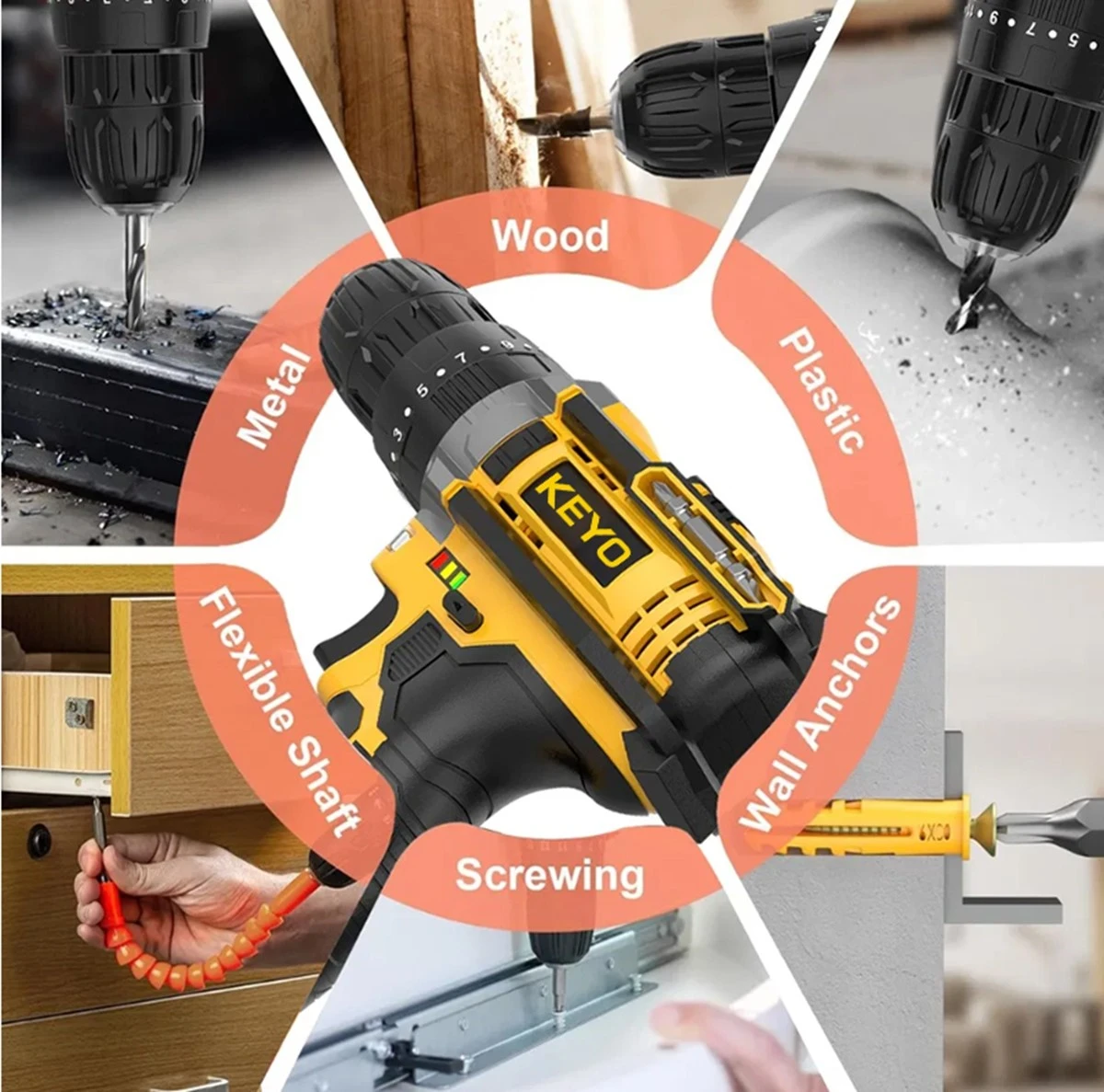 wood metal drill kit